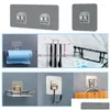 Hooks & Rails 5/10Pcs Wall Adhesive Transparent Wire Shelf Rack Hook Mount Punch Kitchen Bathroom Non Trace Stickers Holder Drop Deliv Dhcsf