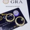 Anneau masculin Hip Hop Iced 925 Silver 3/4/5 Rows VVS Round Moisanite Diamond Rings avec certificat GRA