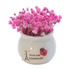 装飾的な花モダンフラワーボンサイノンフェディング4色人工鉢植えの新生贈り物
