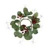 Kwiaty dekoracyjne sztuczne jagodowe eucalyptus liście wieniec świecy pierścień drzwi frontowe okno wiszące ozdoby świąteczne