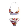 Kvinnors badkläder 2024 Kläder Slip Sexig sömlös triangel 3 bit med Slit Beach Swimsuit Bikini Tankini Set for Lady Romper Cover