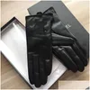 Fingerless Handskar Womens Winter Leather P Touch Sn Sheepskin för att cykla med varmt insatt Fingertip Drop Delivery Fashion Accessori DHGLJ