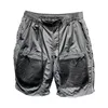 Shorts für Männer koreanische Modes Baggy Mesh Patchwork String gerade Beinhosen Sommer Allmatch Casual Homme 240407