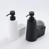 Ensemble de cuisine de distributeur de savon liquide Ensemble de grande capacité Bouteille de désinfectant pour les mains avec Organisateur de comptoir en acier inoxydable pour salle de bain