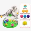 Interaktywne koty zabawkowe kulki Pets Cats Puzzle Spinning Trac z pluszową kulą zwiastun piórek kort