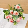 Dekorativa blommor Konstgjorda vackra rosor med 11 huvuden Silk Fake Flower For Wedding Home Living Room Table Decor Wreath Accessories