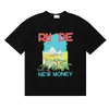 Camisetas de rhude mass camisetas de grife masculino feminino solto de camiseta branca casual manga curta de verão hip hop streetwear roupas