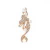 Brooches Fashion Exquisite Rhinestone Pearl Mermaid Brooch Pins For Women Clothing Elegant Beauty Fish Office Party Jewelry Gift