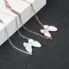 S925 Pure Silver White Fritillaria Butterfly Armband Plated With 18K Rose Gold Shell Nya tillbehör