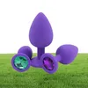 Massage S M L Silicone Anal Plugs Crystal Jewelry Butt Plug Adult Sex Toys for Women Anus Expander Trainer Men Postate Massag4267959