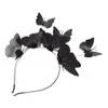 Berets 3d Butterfly Headband Party Supplies for Decorations Wedding Halloween Plastic Cosplay Performance Damesmeisjes Girls jurken