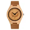 Classic Simple and Casual Bamboo Men's Quartz Watch, Engraved Wooden Watch