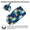 Cobertores pug usando máscara de bebê cobertor de bebê para receber recepção