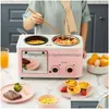 3 In 1 Breakfast Makers Mtifunctional Hine Bread Toaster Electric Mini Oven Dog Hinee Matic Small Sand 230 Drop Delivery Dhhgn