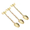 Coffee Scoops 3 Pcs Ice Cream Scoop Spoon Toddler Dessert Eat Learning Zinc Alloy Spoons Golden