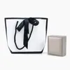 Emballage cadeau 5pcs Sac à arc en ruban portable Portable Pardboard Paper Emballage avec poignées Emballage de fleurs de mariage