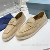 Casual schoenen dikke loafers ontwerper dames mannen kleding schoenen suede lederen sabots glijden loafers casual schoen flat zwart witte ecru mules comfortabele platte hak mule loafer siz siz