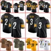 3 Russell Wilson George Pickens TJ Watt Football Jersey Justin Fields Kenny Pickett Joey Porter Jr Najee Harris Troy Polamalu Minkah Fitzpatrick Pat Freiermut