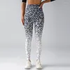 Активные брюки Veqking Leopard Printed Fitness Leggings Женщины бесшовные йоги с высокой талией йога быстрое дышащее спорт