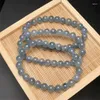 Figurines décoratives 7,5 mm Blue naturel bracelet rutilé perle