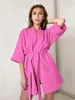 Vêtements maison Crape Cotton Robe Womens Pyjamas Mini salle de bain Pyjamas Plain Womens Home Vêtements Couleur solide Pajamas Femmes Pajamasl2403