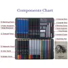 Sets 70/75Pcs Sketch Pencils Set Drawing Painting Sketch Kit Watercolor Metallic Oil Colored Pencil Artist Beginner Art Supplies