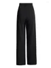 Design dei pantaloni da donna con abito nero intarsio intarsio intarsiata gamba larga per la personalità versatile planimetria