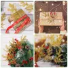 Flores decorativas 10/5 piezas brillo ramas de pino artificial agujas de árboles de Navidad tallos de guirnaldas de bricolaje