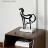 Arts and Crafts Creativity Metal Horse Handicraft Furnishins Animal Statue Hollow Out Zinc Marble Address Abstract Simulation Animal DecorationL2447