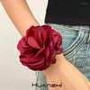 Bracelets liens exagération de personnalité tissu tissu grand bracelet de fleur pour femmes fille vintage fête sexy bijourie cadeau huanzhi 2024