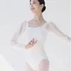 Bühnenbekleidung Frauen Ballett Übung Kleidung Langarmes Gymnastik Bodys