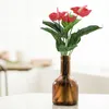 Decoratieve bloemen Plastic kunstmatige plantenbloem Bunch nep Red Anthurium Bouquet Wedding Party Home Garden Decoratie