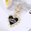 Rhinestones Pearl Evil Eyes Keychains Alloy Men Women Peach Love Heart Devil's Eyes Bag Car Keychain Pendant In Bulk