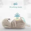 Filmer TV Plush Toy Breathing Otter Sleep Plush Toy Playmate Otter Baby Plush Toy With Light Sound Newborn Sensory Bekväm Baby Birthday Present 240407