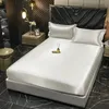 High-end blandning Natural Mulberry Silk Bedding Set Luxury Satin Silky Queen Size Däcke Cover Set With Sheets King Size Bed Set 240418