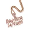 UWIN Cursive Font Real Hasta La Muerte Letters Pendant Necklaces For Men Iced Out Cubic Zircon Charms Fashion Jewelry for Gift 240407