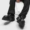 Sapatos casuais homens britânicos oxfords designer de metal plataforma de couro de luxo de luxo