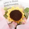 Decorative Flowers Artificial Flower Crochet Bouquet Floral Needle Sunflower Plastic Mini Shape Accessories Decor