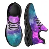 Sapatos casuais instantarts Blue Dream Starry Sky Universe Design Kintted Anti Skoid de alta qualidade Moda respirável na moda