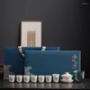 Teaware Sets Handmade Cloisonne Silver Ceramic Enamel Tea Set Chinese Style Light Luxury High-End Household Cover Teacup Gift Box