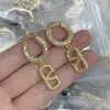 Lyxdesigner mode av hög kvalitet Big Gold Hoop örhängen för Lady Women Girls Ear Studs Set Jewelry Earring Valentine's Day Gift Engagement for Women