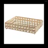 Smyckespåsar 1 st Square Crystal Tray Hushåll Kosmetik Förvaring Pallfruktbehållare Snacks Plate Wedding Decor Supplies -Gold