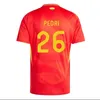 4xl 2024 Spanien Pedri Soccer Jerseys 24/25 Espana Ansu Fati Asensio Morata Ferran Gavi Rodrigo Olmo Fran Garcia 2025 Football Shirts Men Kids Kits Set Uniforms