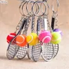 Keychains Lanyards Tennis Racket Keychain - Cute Sport Mini car 6 color Pendant Keyring Sports Key Chain Who love sports Gifts 17248 Q240403