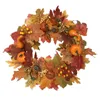 Dekorativa blommor Autumn Pumpkin Wreath Garland Artificial Pumpkins för Thanksgiving