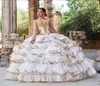 Gerçek görüntüler charro mexican quinceanera balo elbiseleri 2022 kapalı omuz tatlı 15 elbise prensa Misquincanos parti elbiseleri8605060