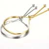 Bangle 2 PCS Fashion Gold Color Copper Prime Circle Bracelets For Women Adjustable High Polished Bracelet Trendy Prom Style Jewelry