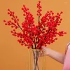 Vazolar luda ev dekoru ferforje dekorasyon oturma odası süslemeleri kırmızı meyve yapay çiçek aranjman