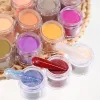 Liquides 10g * 12pcs couleurs acrylique poudre professionnelle acrylique extension pigment rose rose or acrylique poudre poudre nail français