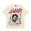 Maglietta Hellstar Designer magliette per magliette abiti da abbigliamento grafico Hhipster in tessuto in tessuto graffiti lettere in lettere in lamina stampato nere sciolti vintage taglie forti